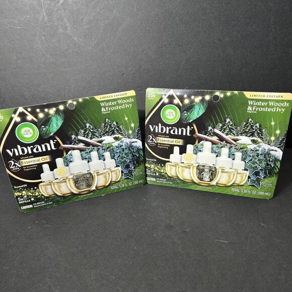 LOT of 10 LIMITED EDITION NEW Air Wick Vibrant Refills Winter Woods Frosted Ivy - Picture 1 of 8